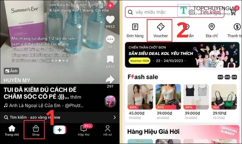 Lấy mã giảm giá TikTok tại trung tâm voucher